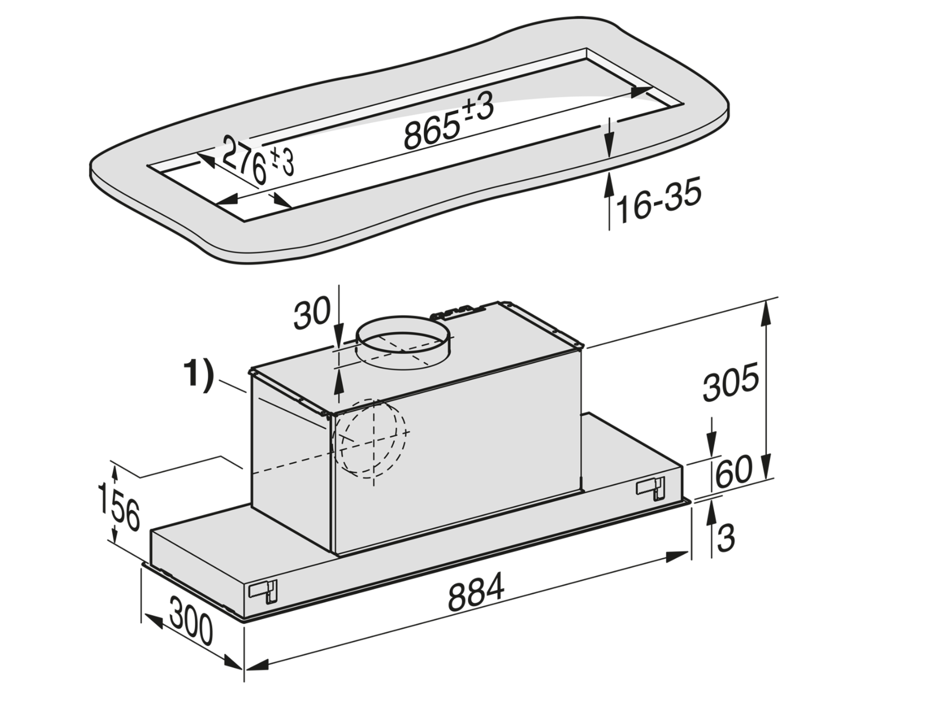 MIELE inbouwgroep - 88cm - DA2390