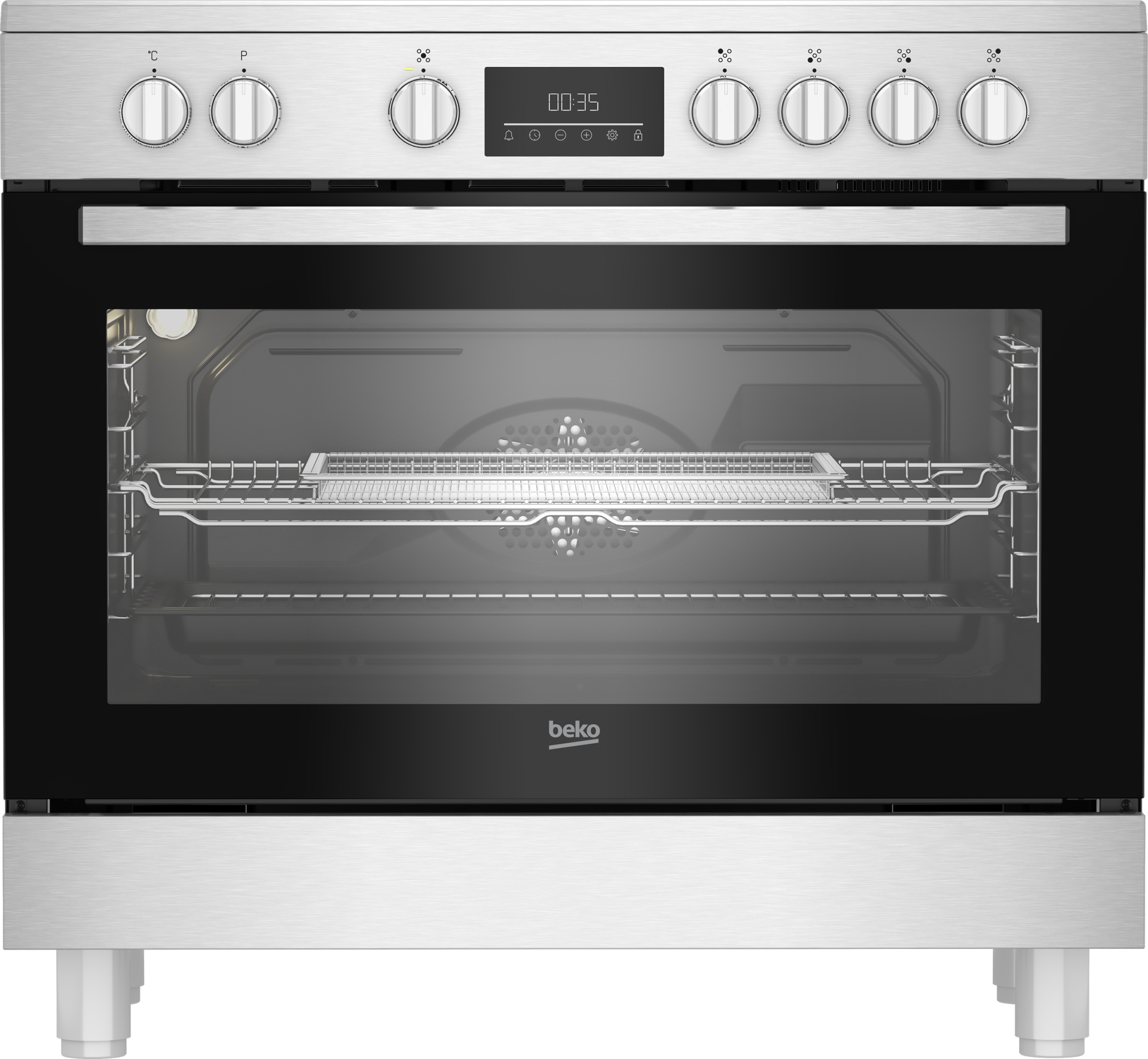 BEKO fornuis met keramische kookplaat - 90cm - BGM30203EX