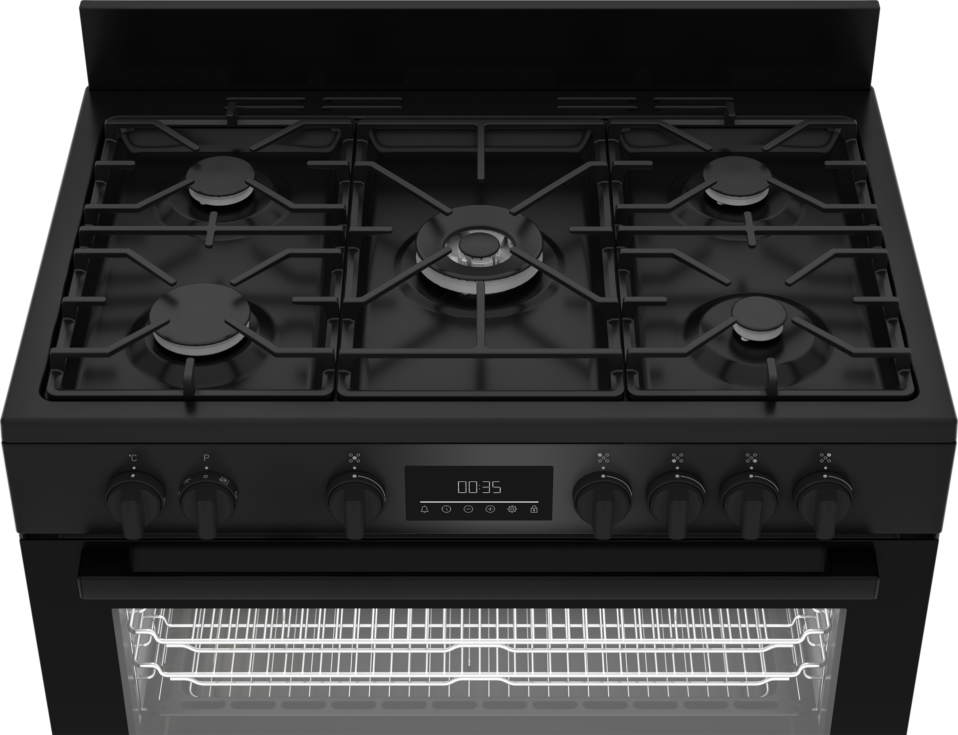 BEKO fornuis met gaskookplaat - 90cm - BGM11226EB