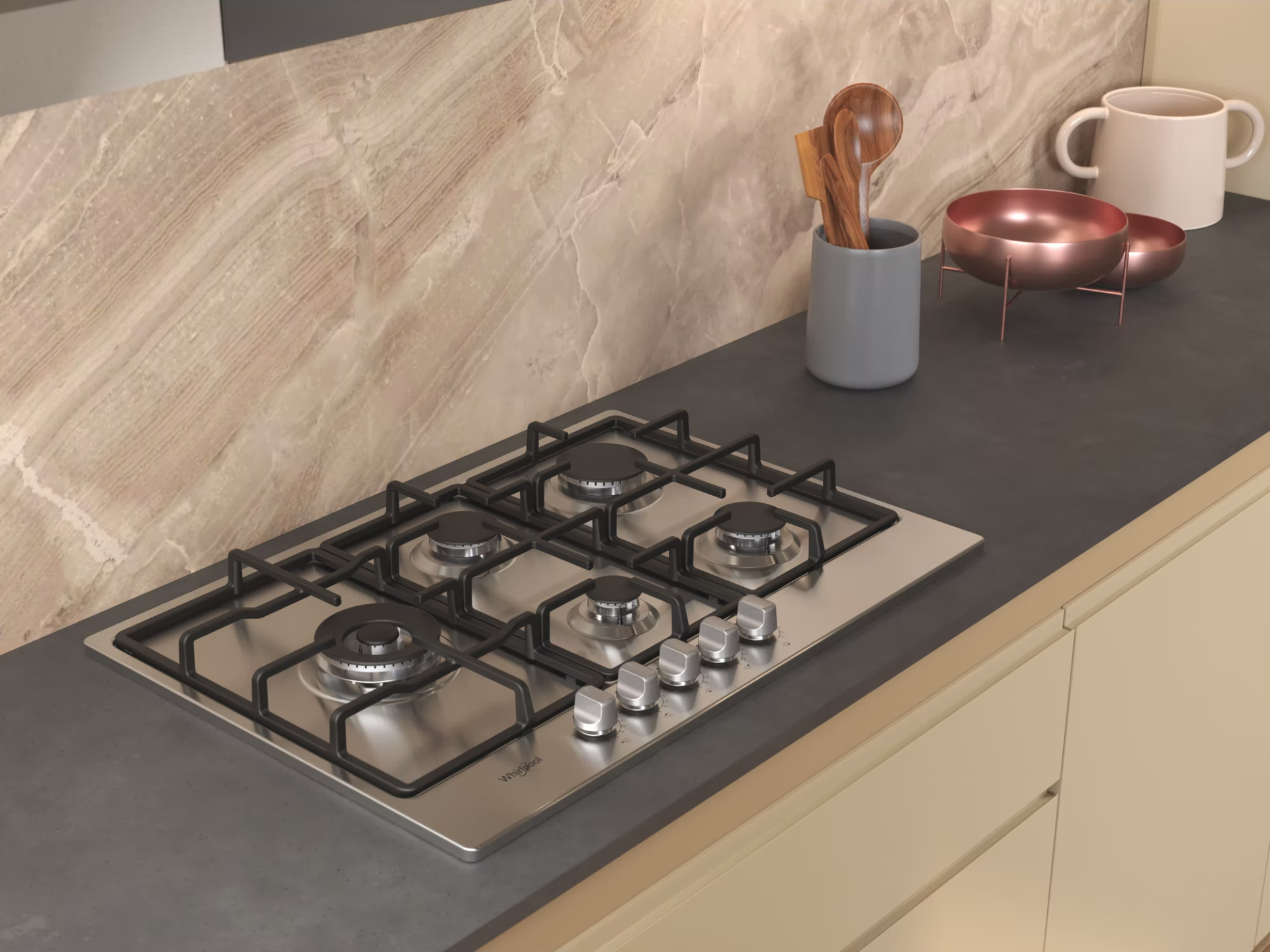 WHIRLPOOL gaskookplaat - 73cm - TGML761IXR