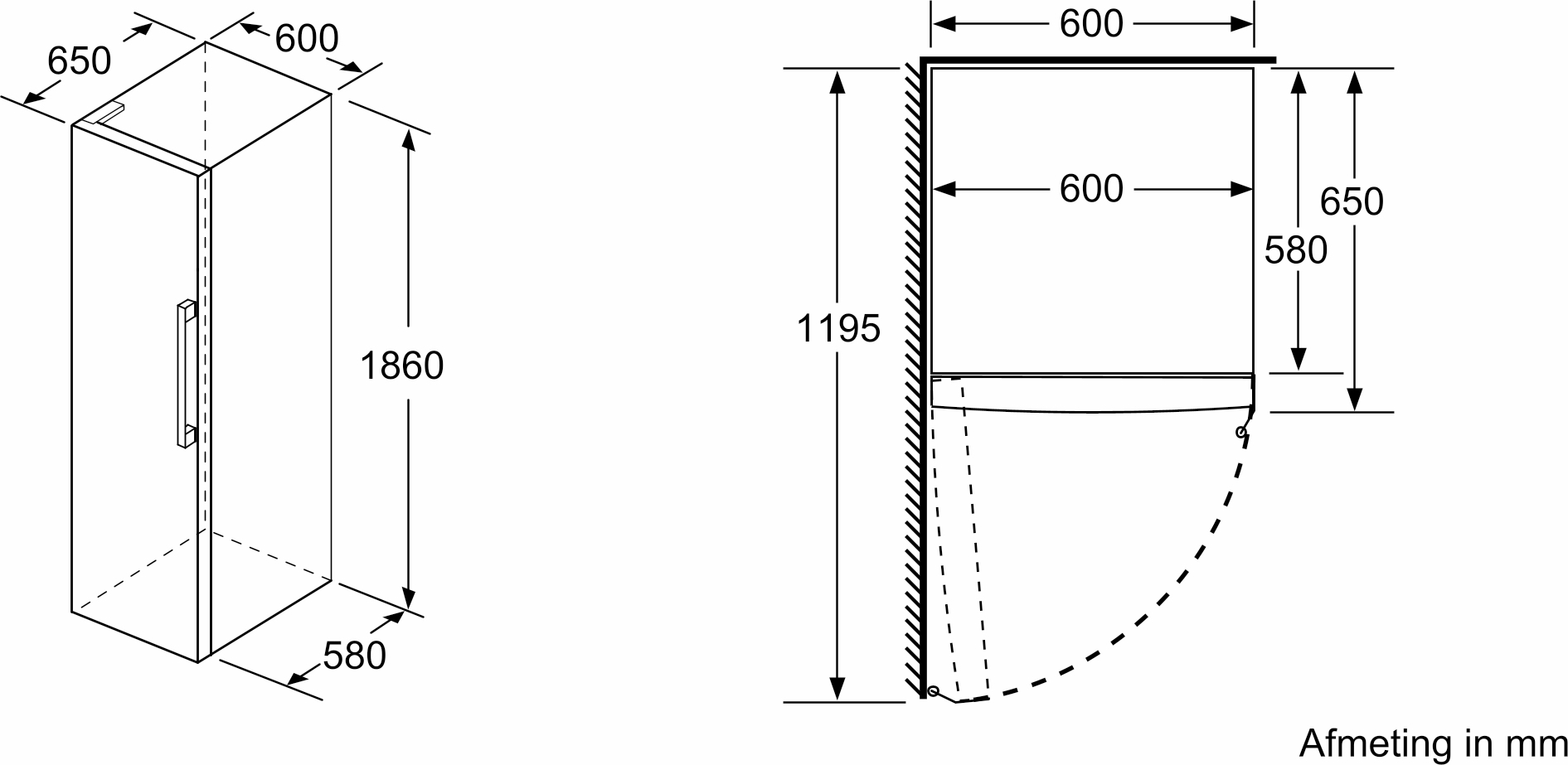 BOSCH SERIE 4 vrijstaande koelkast zonder vriesvak - 186cm - KSV36VLDP