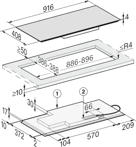 MIELE inductiekookplaat - 91cm - KM7689FL