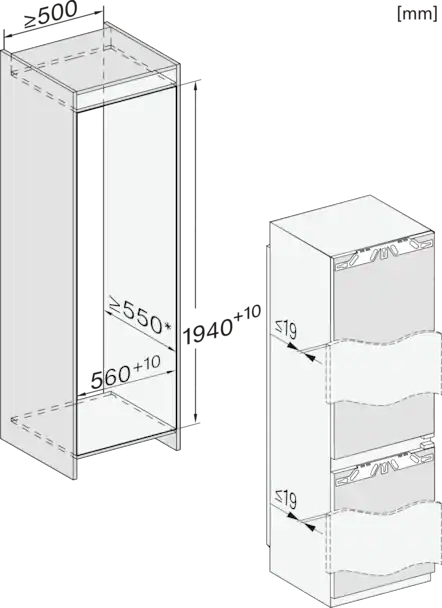 MIELE koel-/vriescombinatie - 194cm - KFN7844C