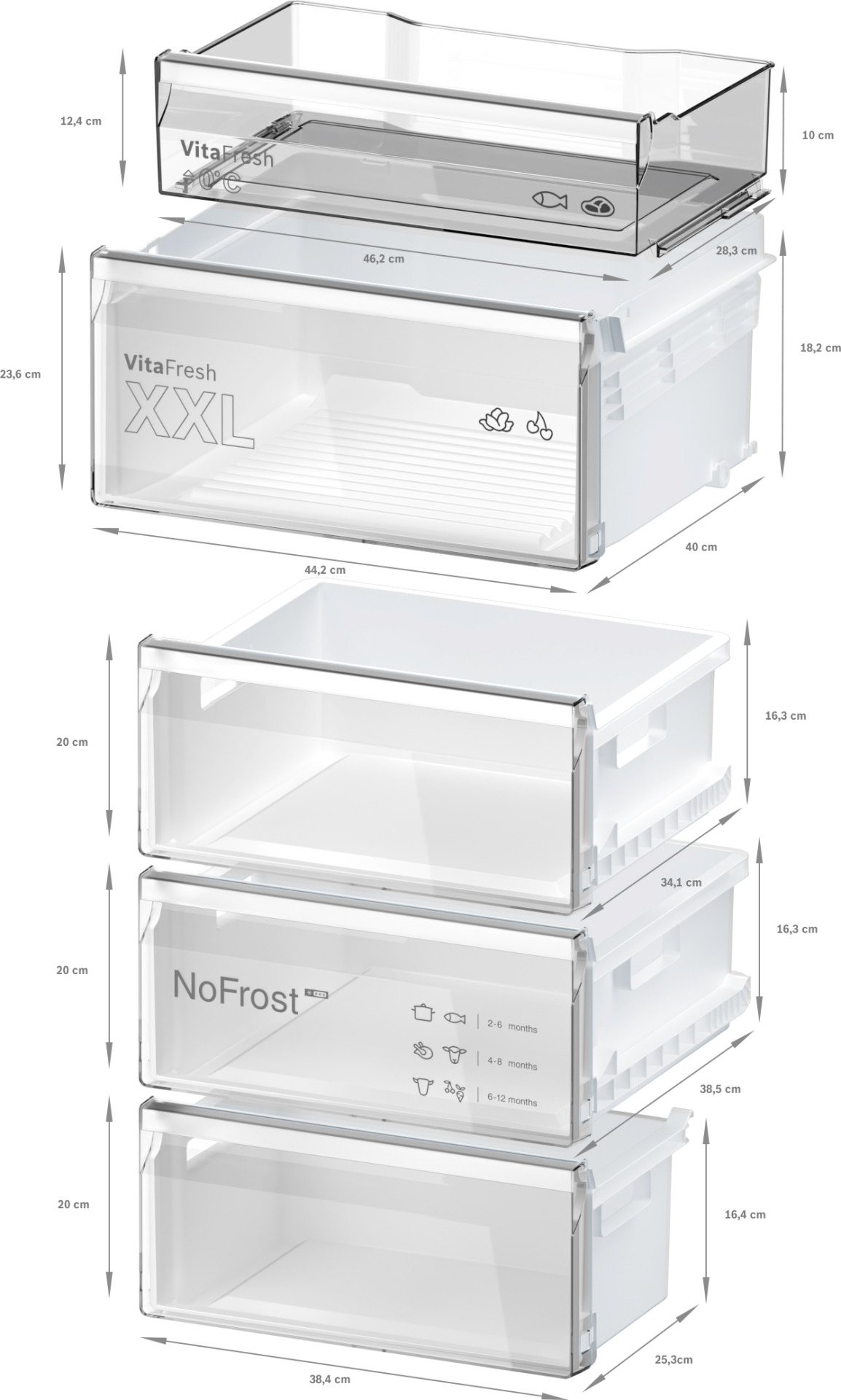 BOSCH SERIE 4 vrijstaande koel-/vriescombinatie - 186cm - KGN362IBF