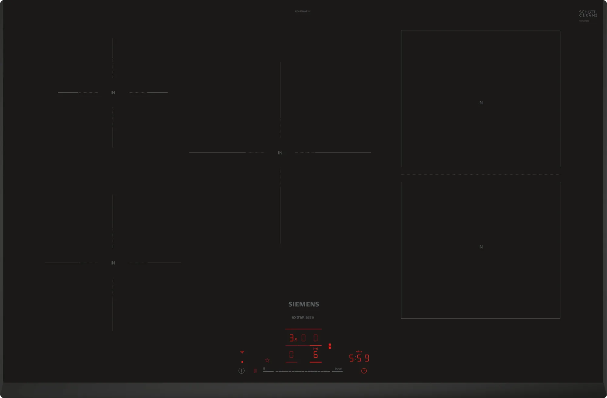 SIEMENS ED851HWB1M IQ500 inductiekookplaat - 80cm
