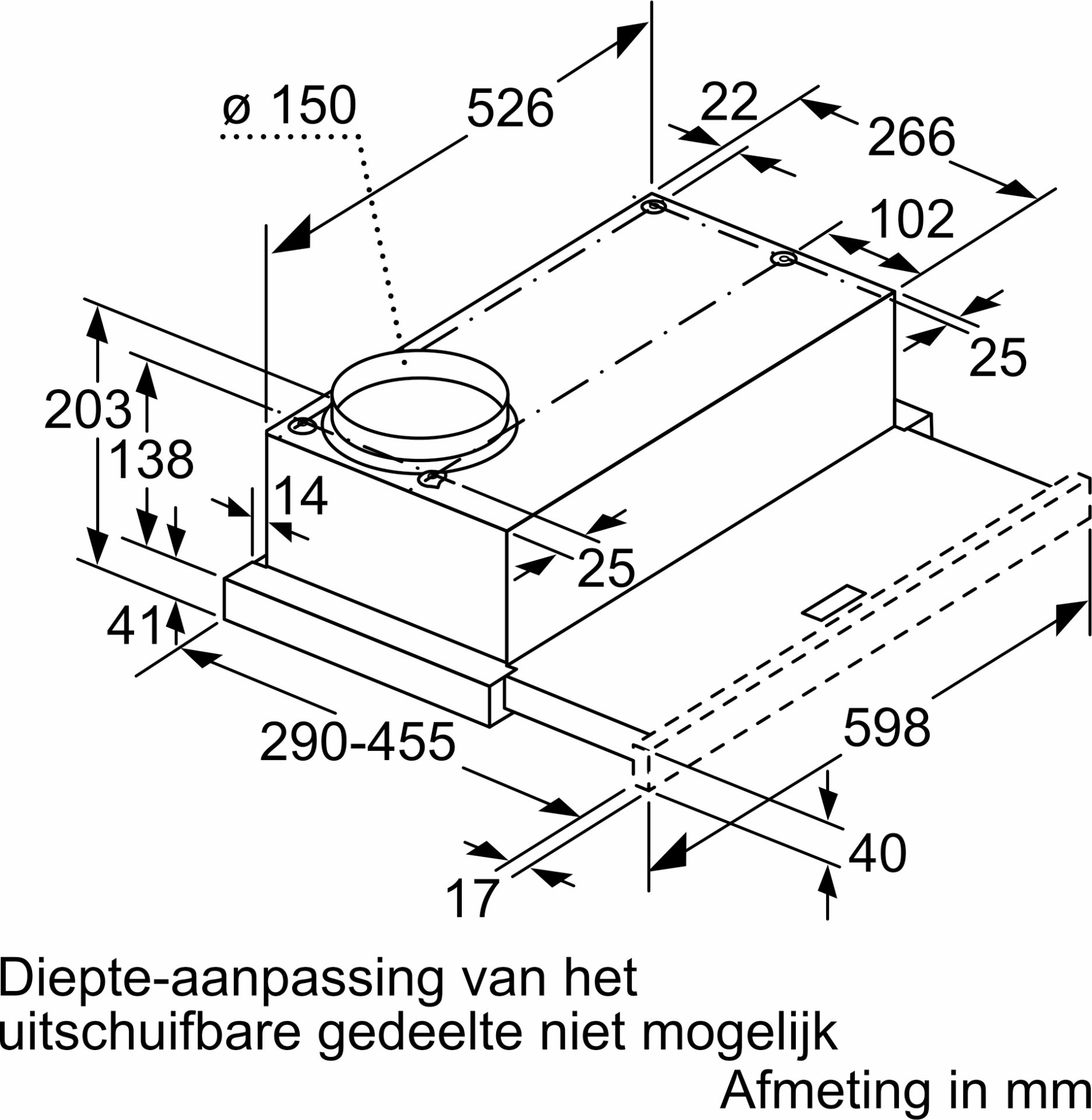 BOSCH telescopische dampkap - 60cm - DFM064W55