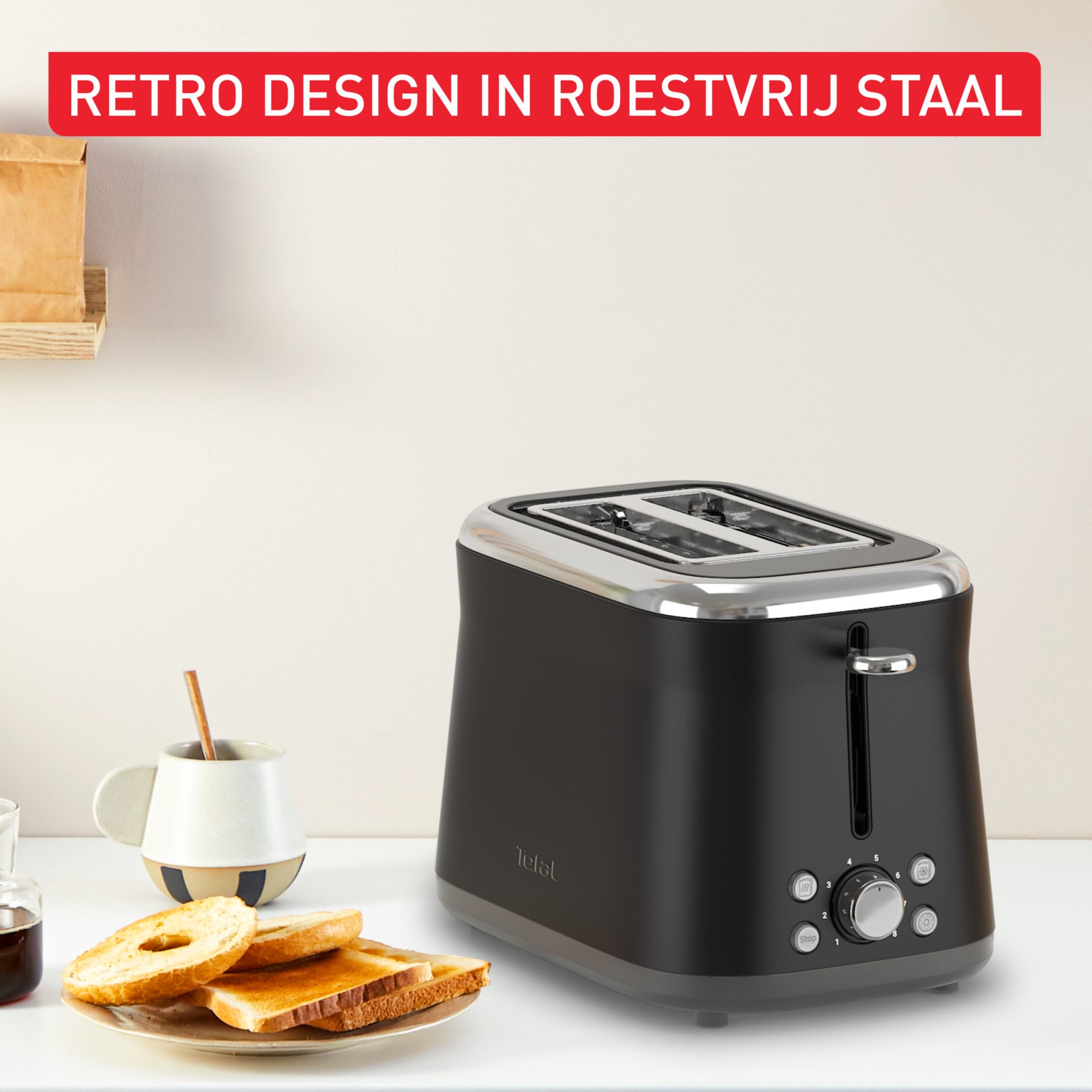 TEFAL Broodrooster zwart - TT7208E0