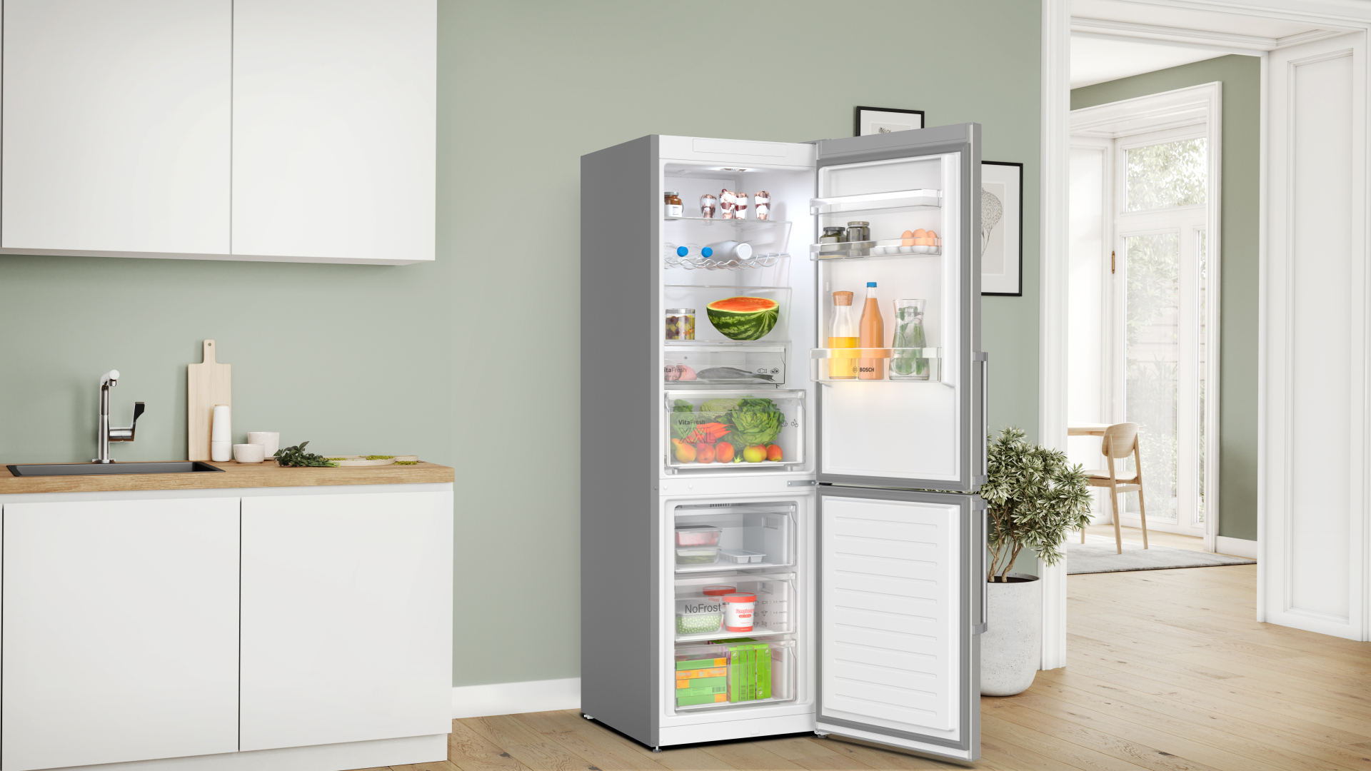 BOSCH SERIE 4 vrijstaande koel-/vriescombinatie - 186cm - KGN367ICT