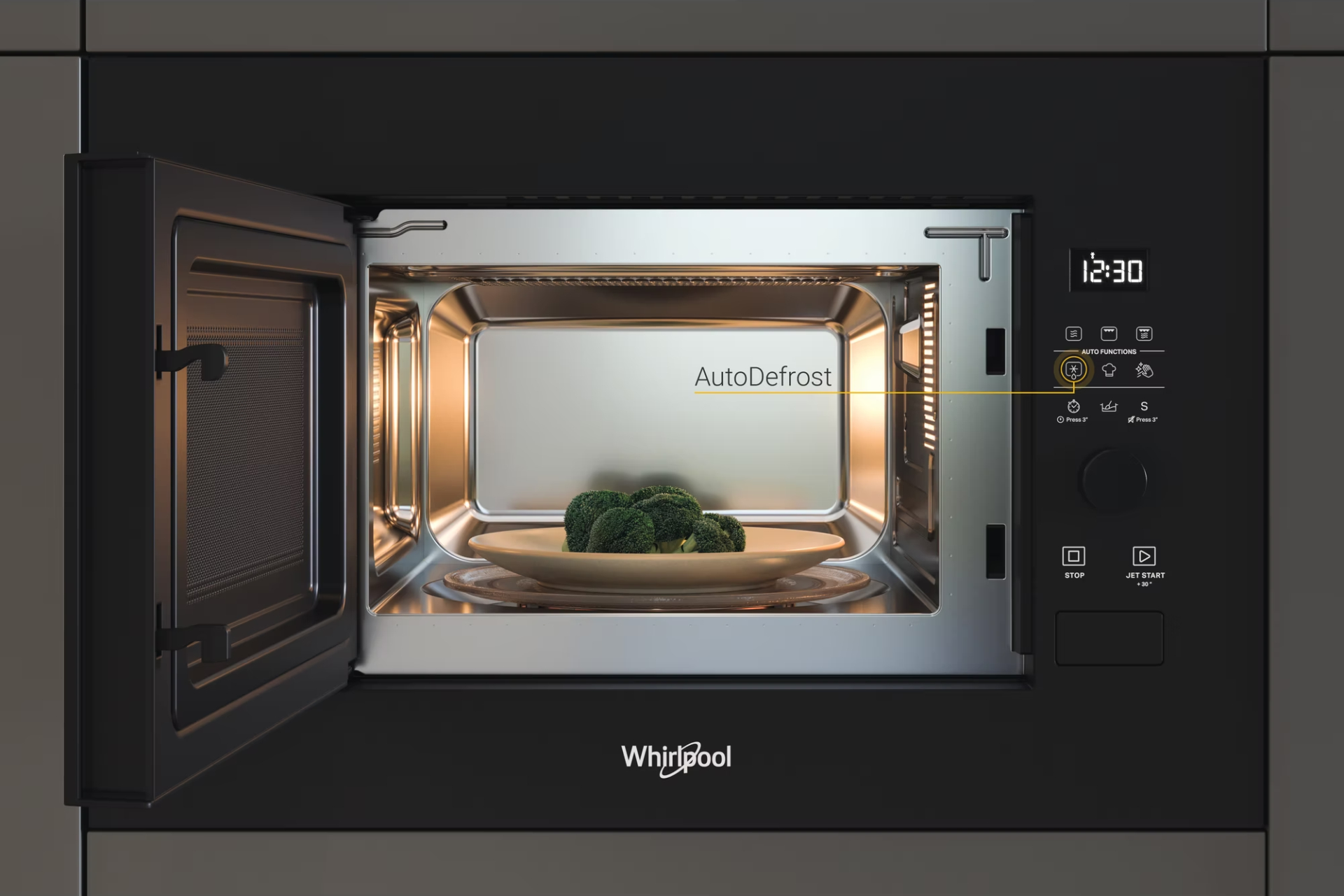 WHIRLPOOL microgolfoven met grill - 39cm - WMF200GNB
