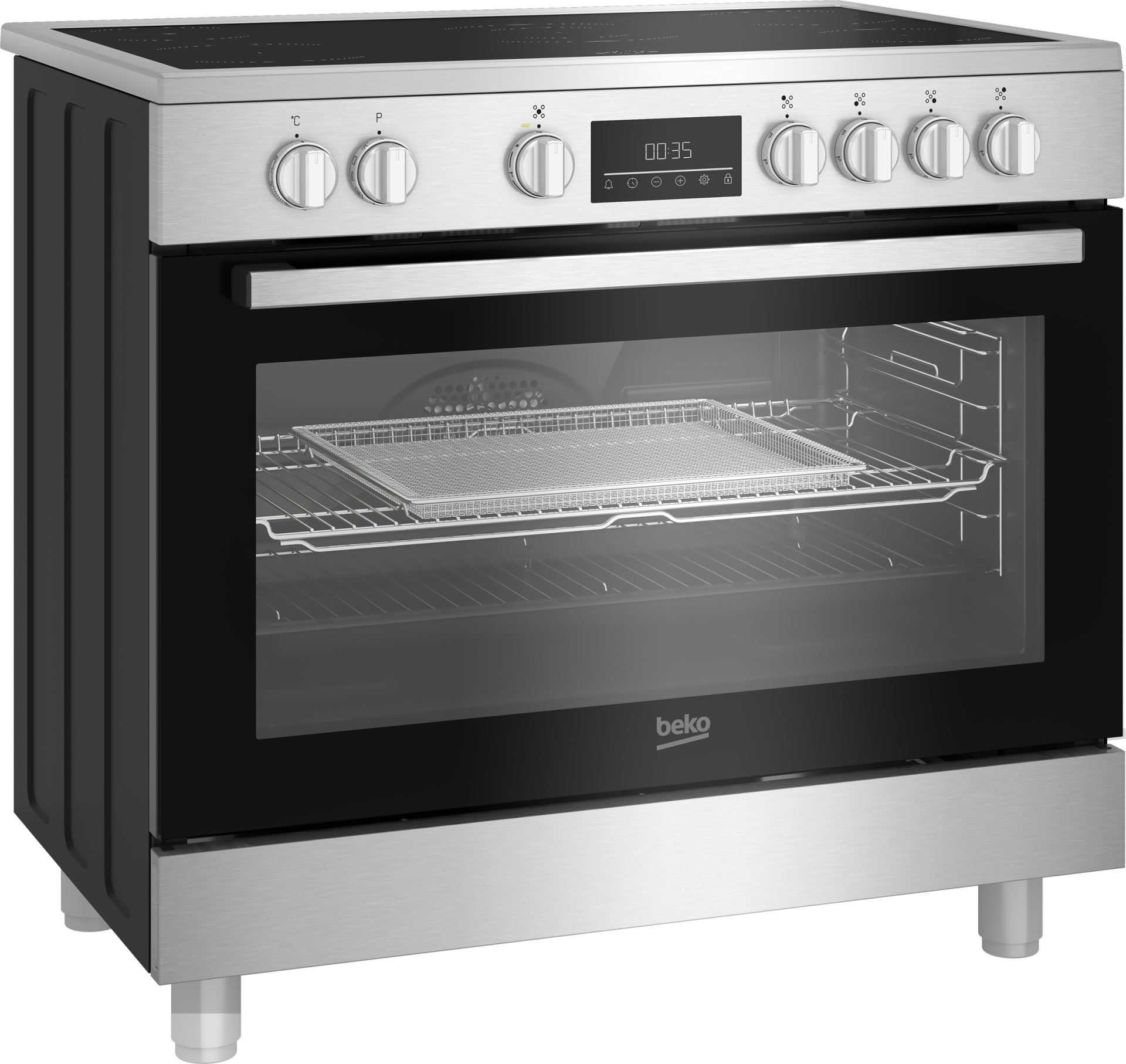BEKO fornuis met keramische kookplaat - 90cm - BGM30203EX