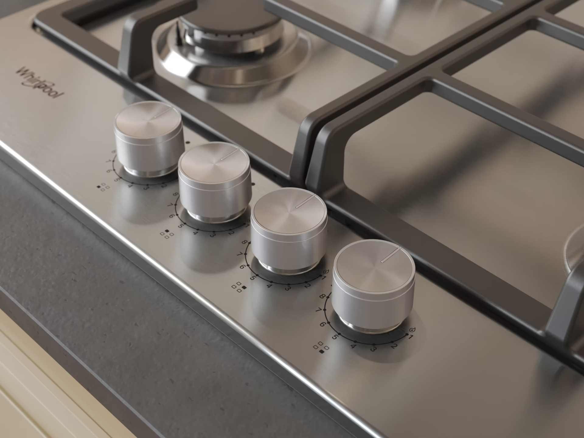 WHIRLPOOL gaskookplaat - 58cm - TKRL661IXEU