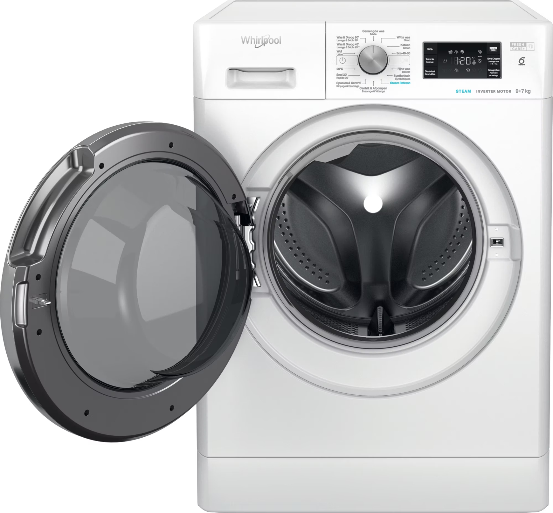 WHIRLPOOL Was-droogcombinatie 7 kg - FFWDB976258EBCVBE