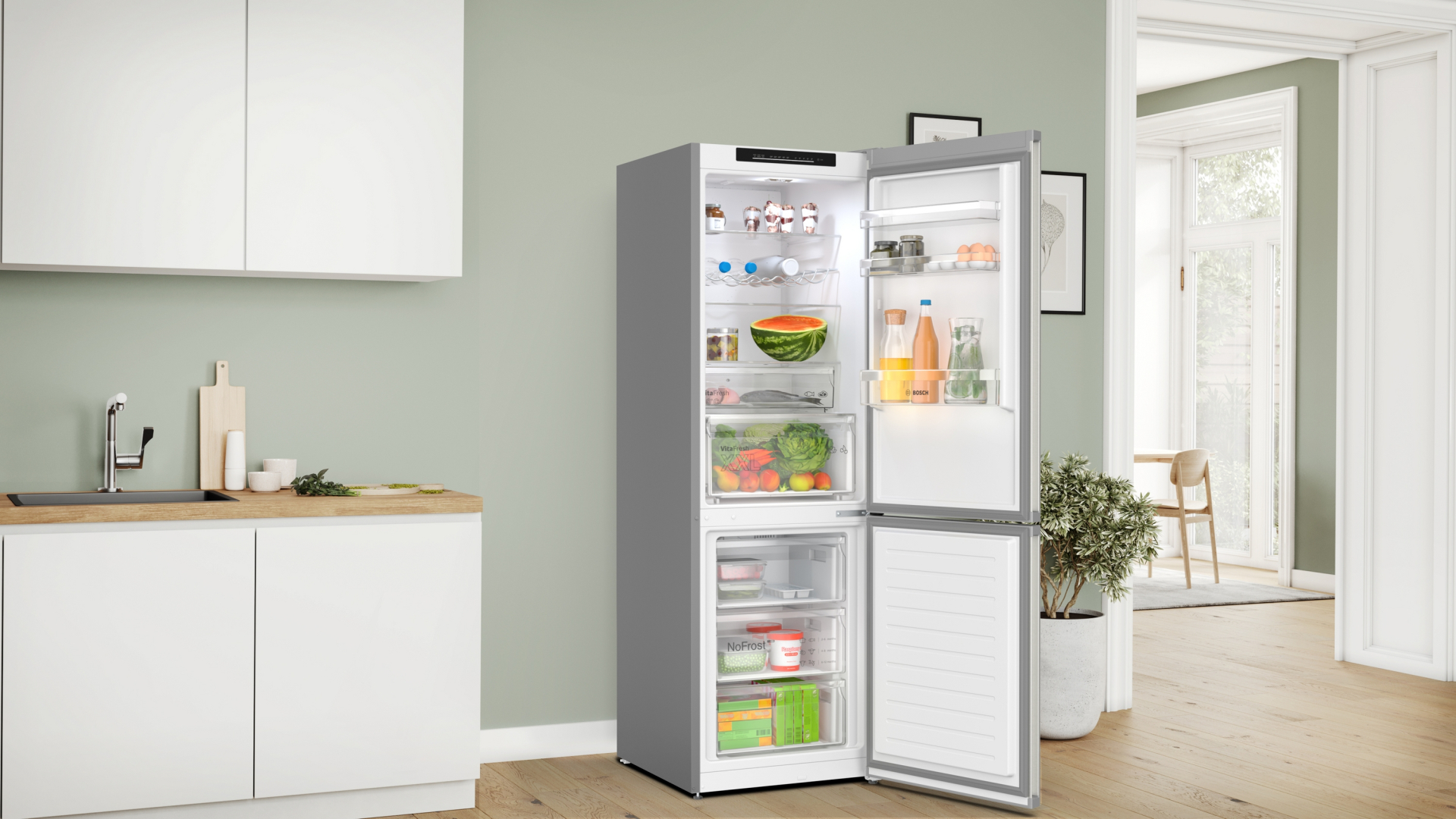 BOSCH SERIE 4 vrijstaande koel-/vriescombinatie - 186cm - KGN362IBF