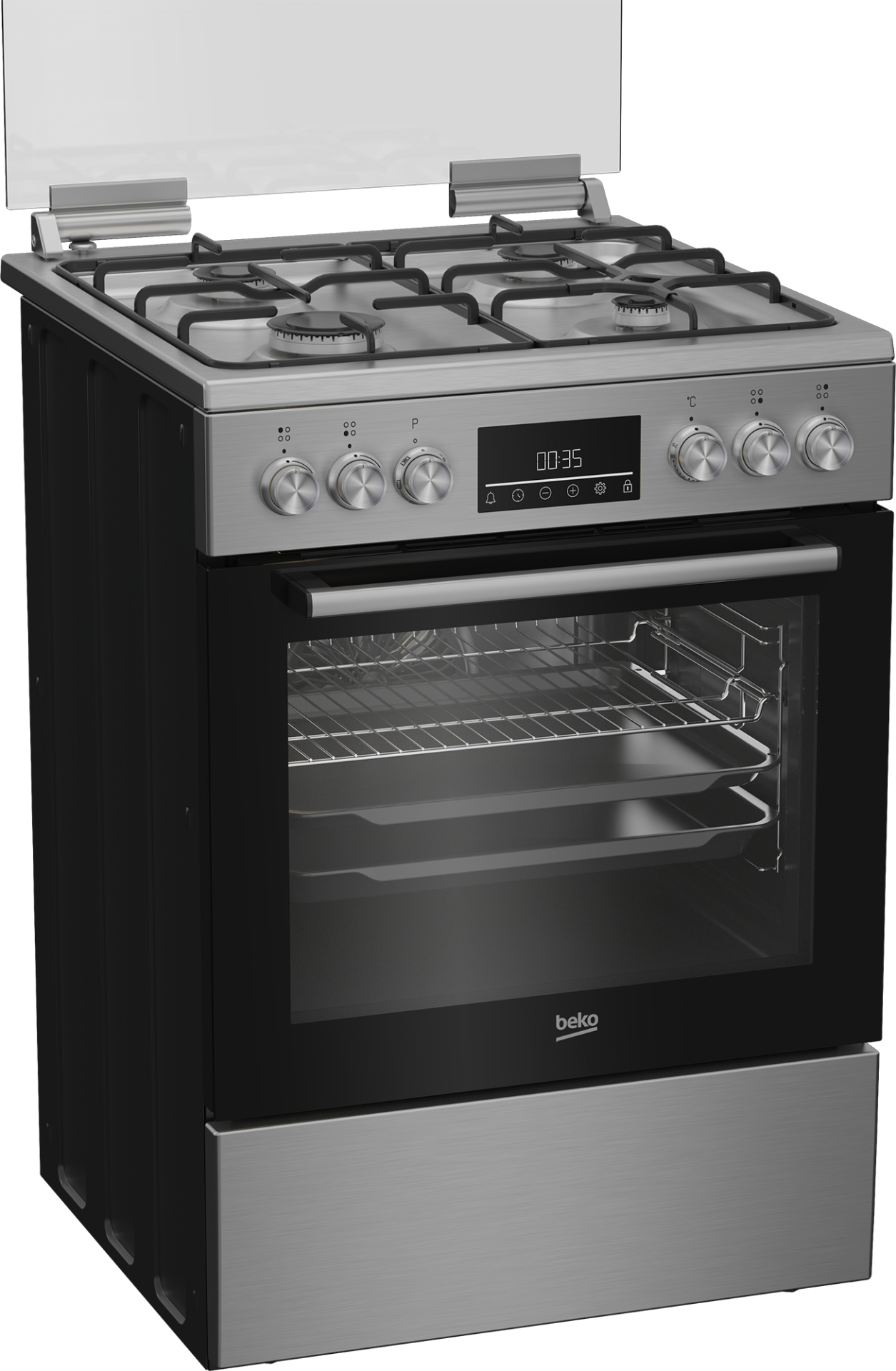 BEKO fornuis met gaskookplaat - 60cm - FBM62330DXS