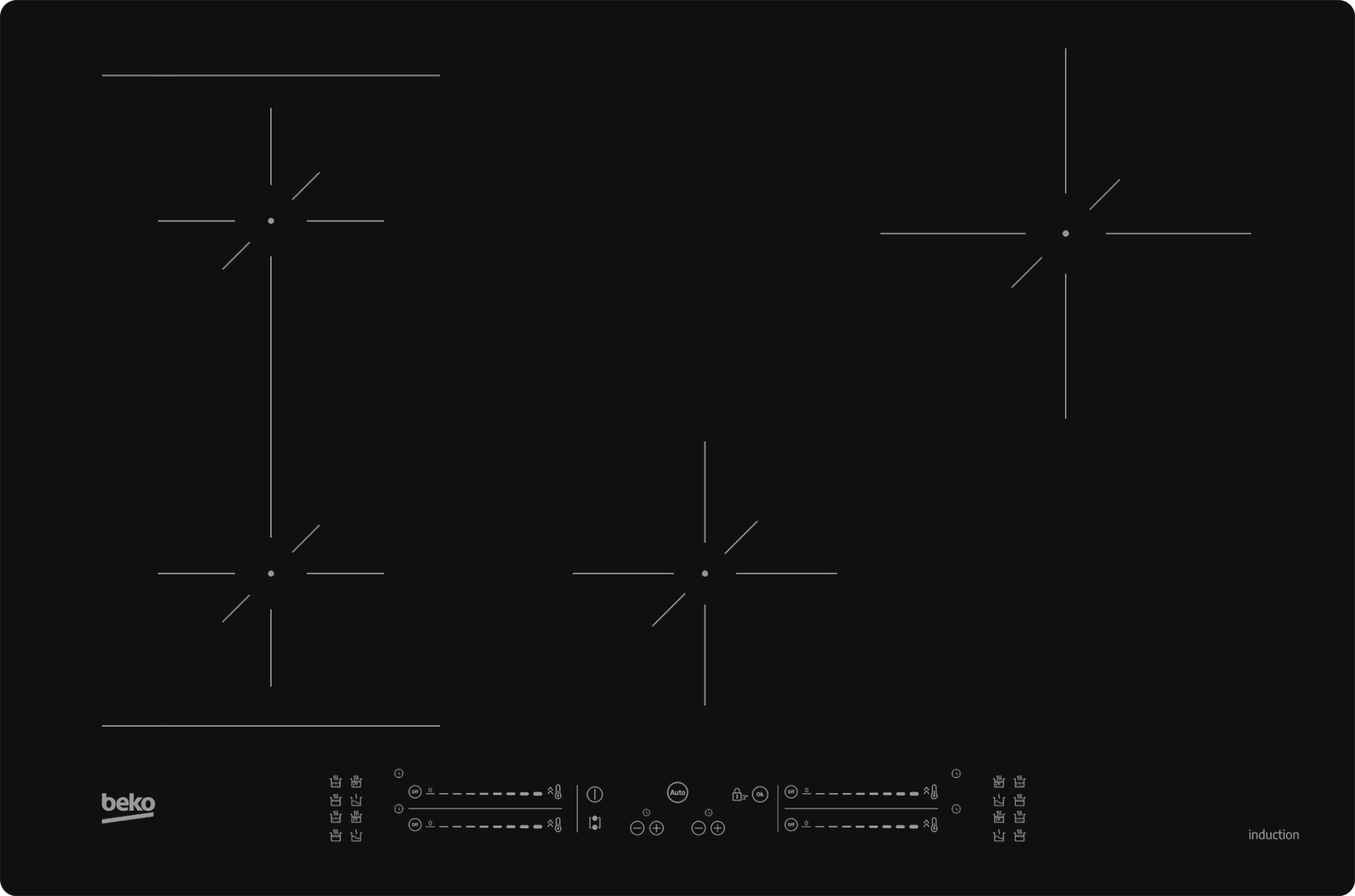 BEKO inductiekookplaat - 77cm - HII84540IFT