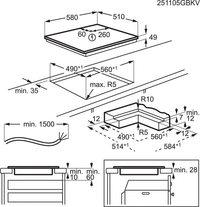 AEG 6000 inductiekookplaat - 60cm - TO64IB00IT