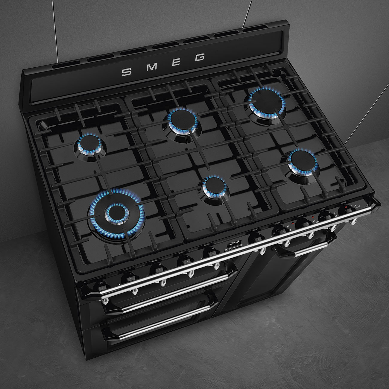 SMEG fornuis met gaskookplaat - 90cm - TR93BL