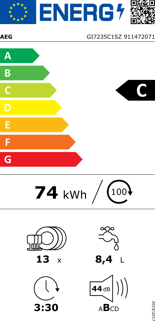 AEG 7000 vaatwasser volledig integreerbaar - GI7235C1SZ