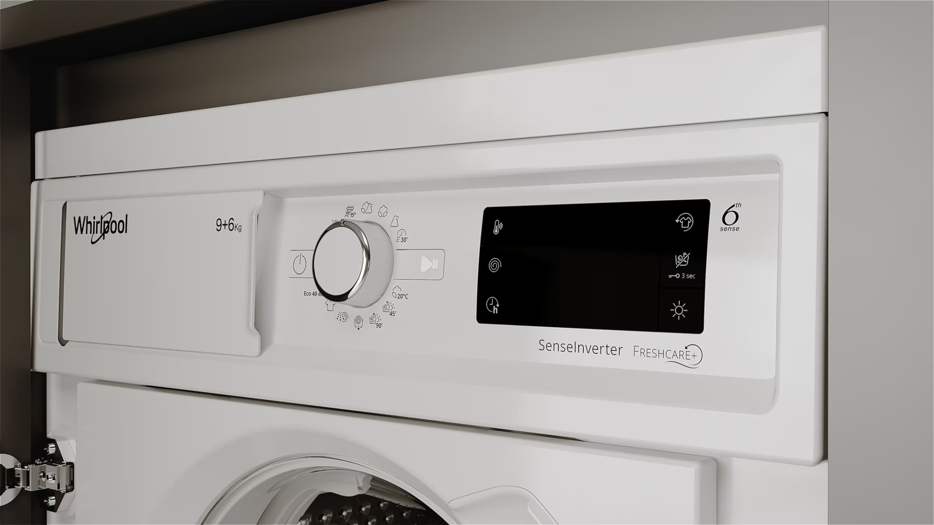 WHIRLPOOL Inbouw was-droogcombinatie 6 kg - BIWDWG961485EU