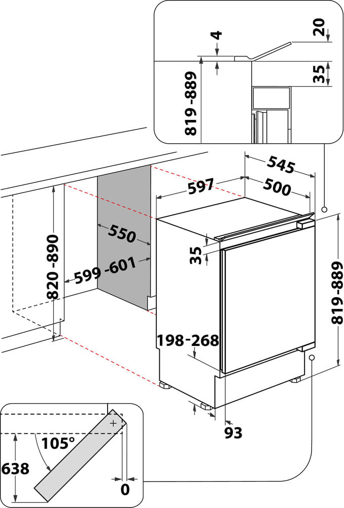 WHIRLPOOL onderbouw vriezer - WBUFZ011