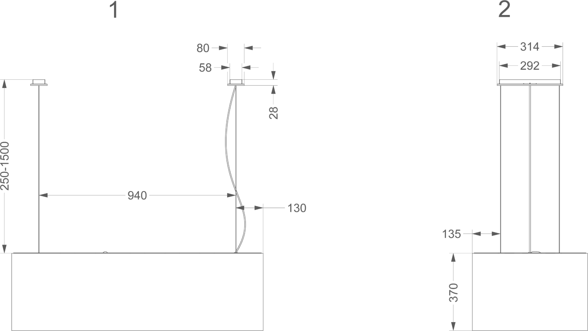 NOVY eilanddampkap - 120cm - 7510