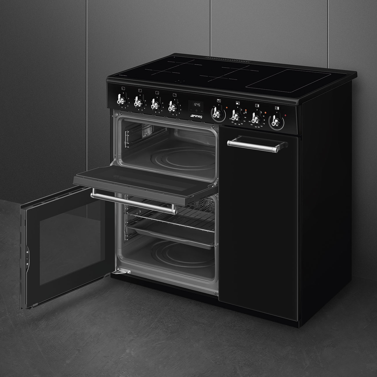 SMEG fornuis met inductie kookplaat - 90cm - CX93IMBL
