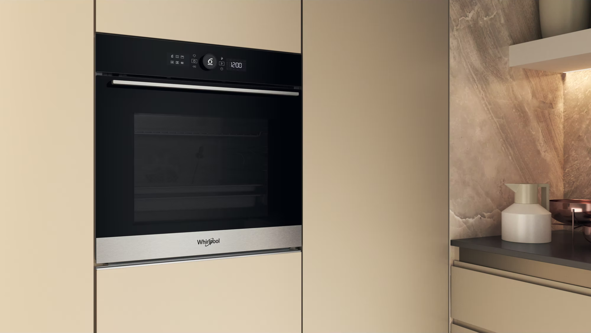 WHIRLPOOL multifunctionele oven met stoom - 60cm - WOI5S8PPM1SXA