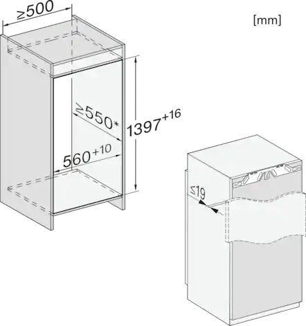 MIELE koelkast met vriesvak - 140cm - K7438D