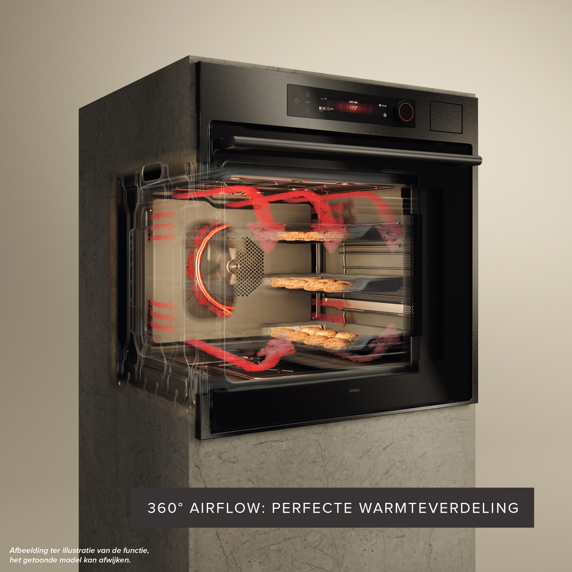 ATAG multifunctionele oven met stoom - 45cm - CS8412D