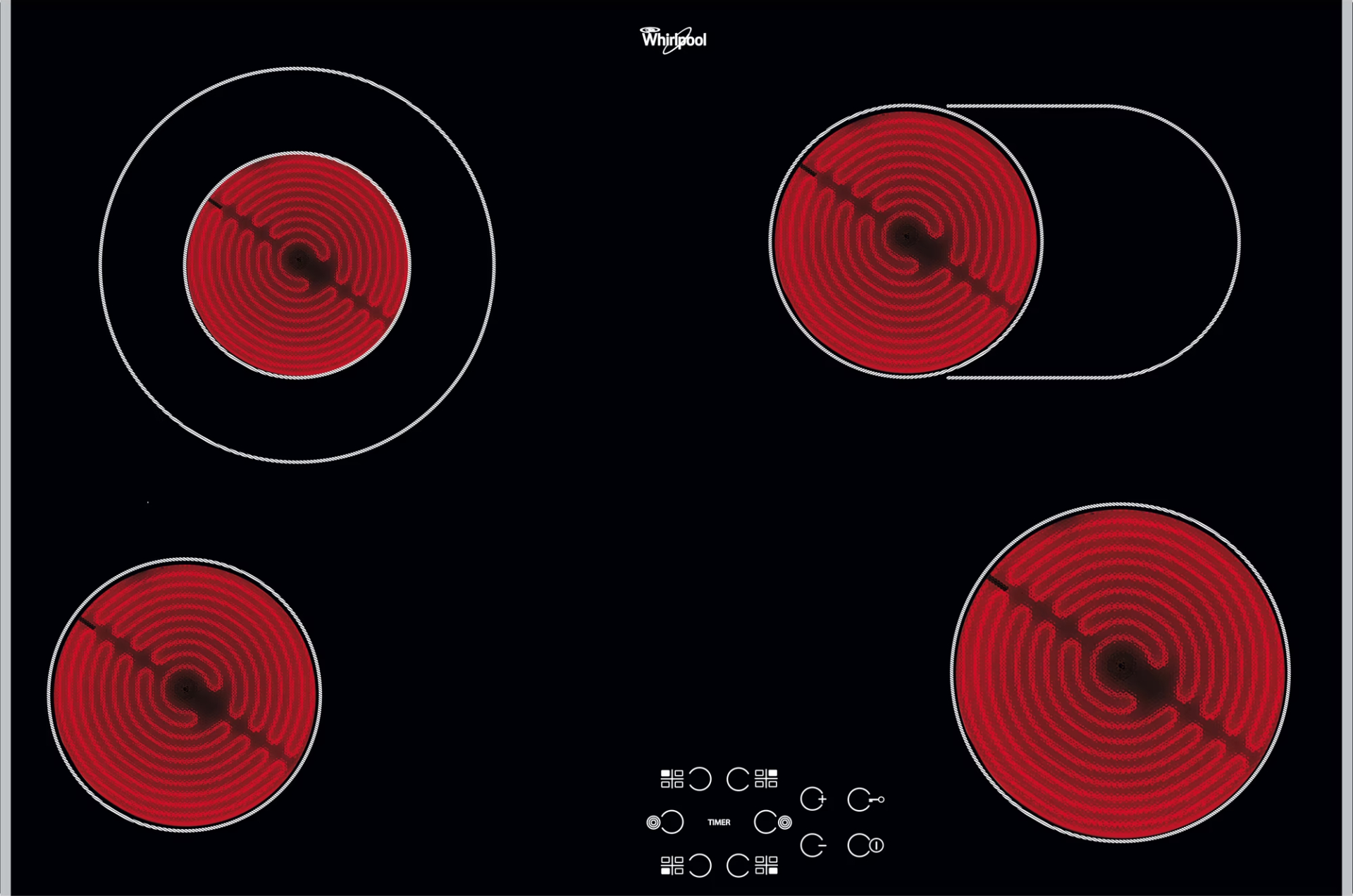 WHIRLPOOL vitrokeramische kookplaat - 77cm - AKT8360LX