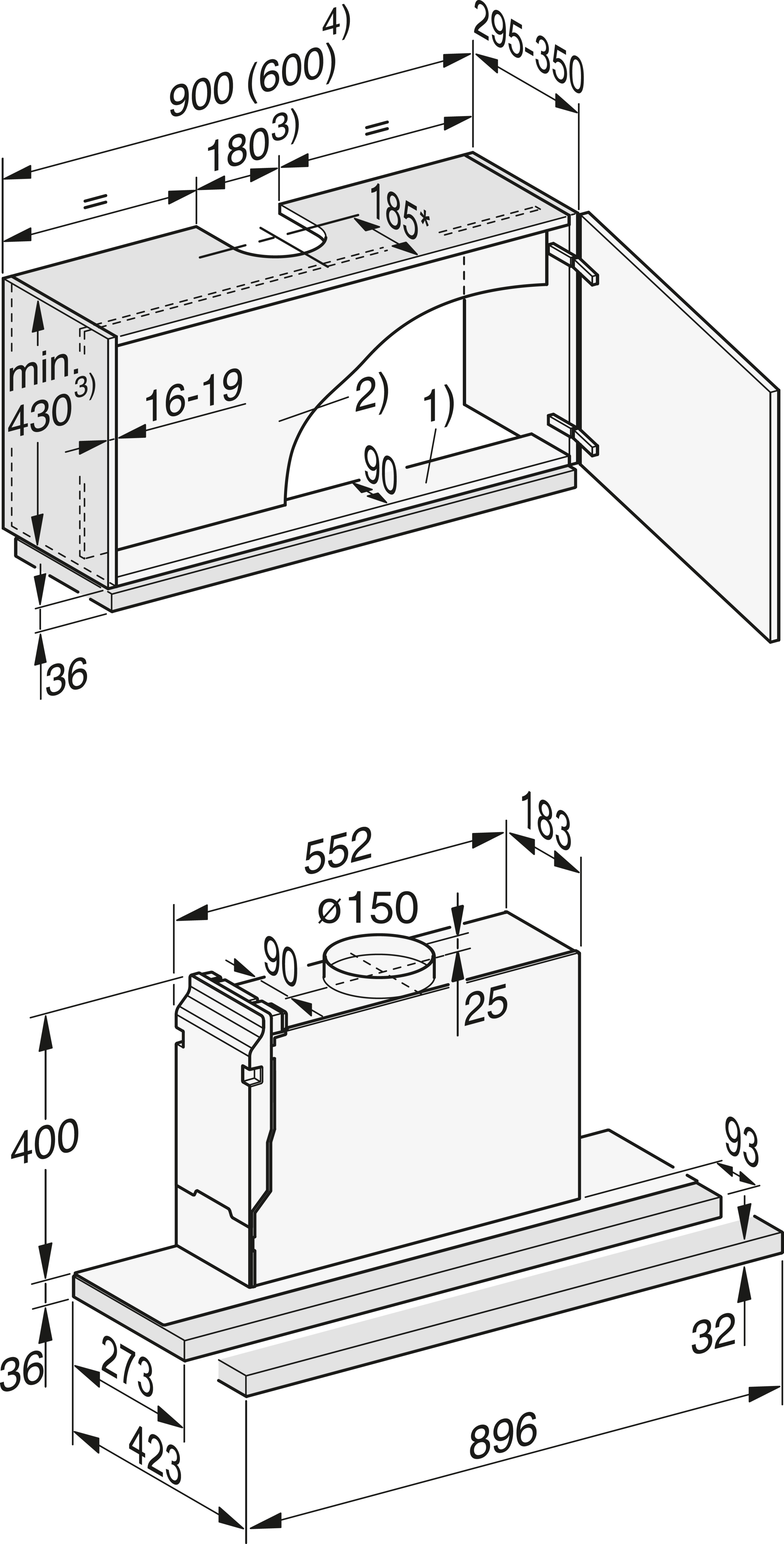 MIELE telescopische dampkap - 90cm - DAS4920MASW