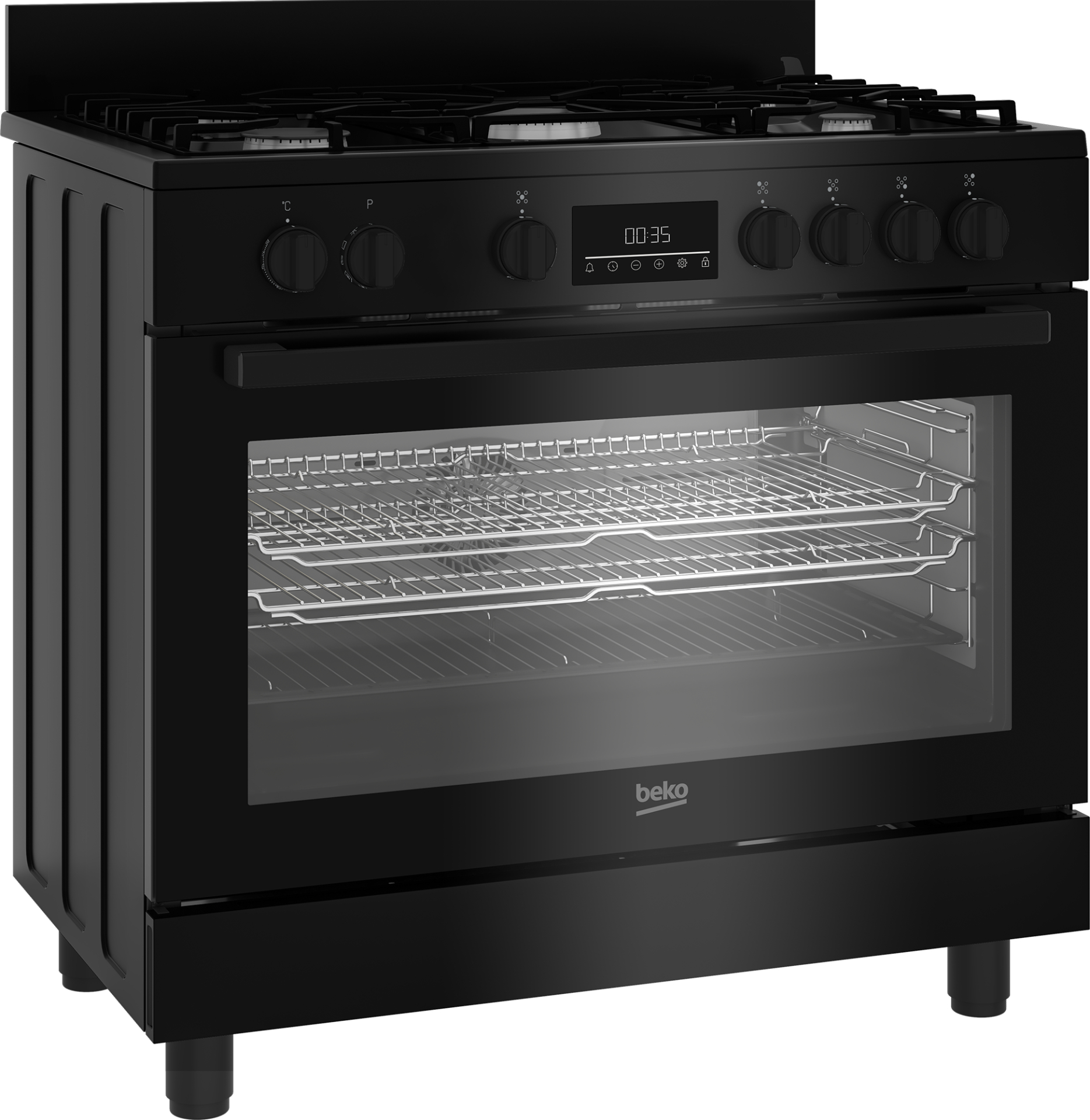 BEKO fornuis met gaskookplaat - 90cm - BGM11226EB