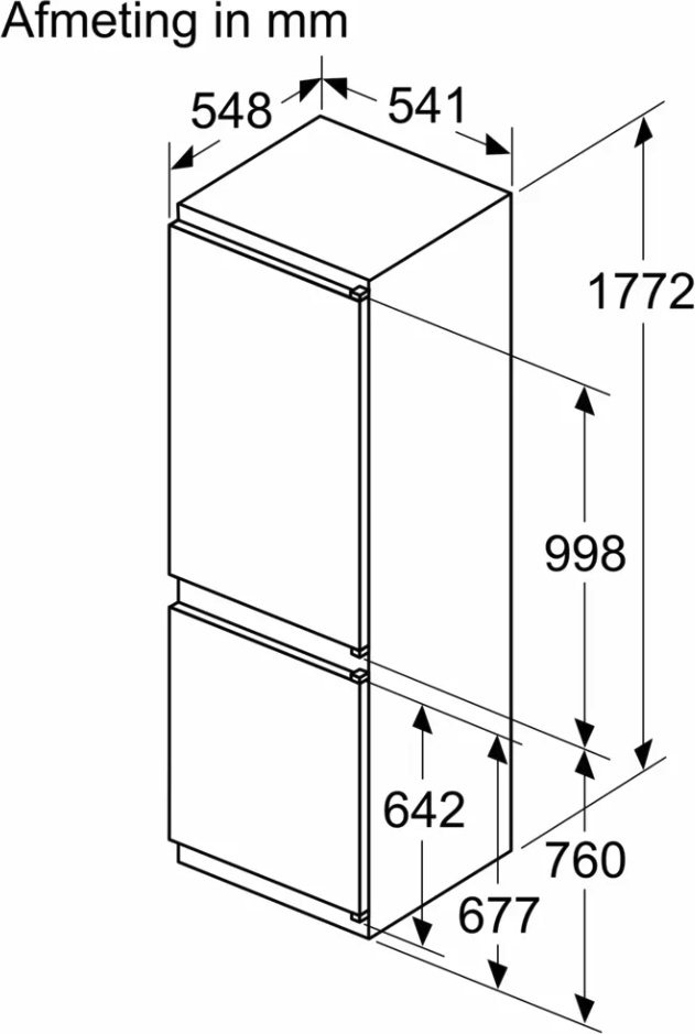 SIEMENS IQ100 koel-/vriescombinatie - 178cm - KI86VNSE0