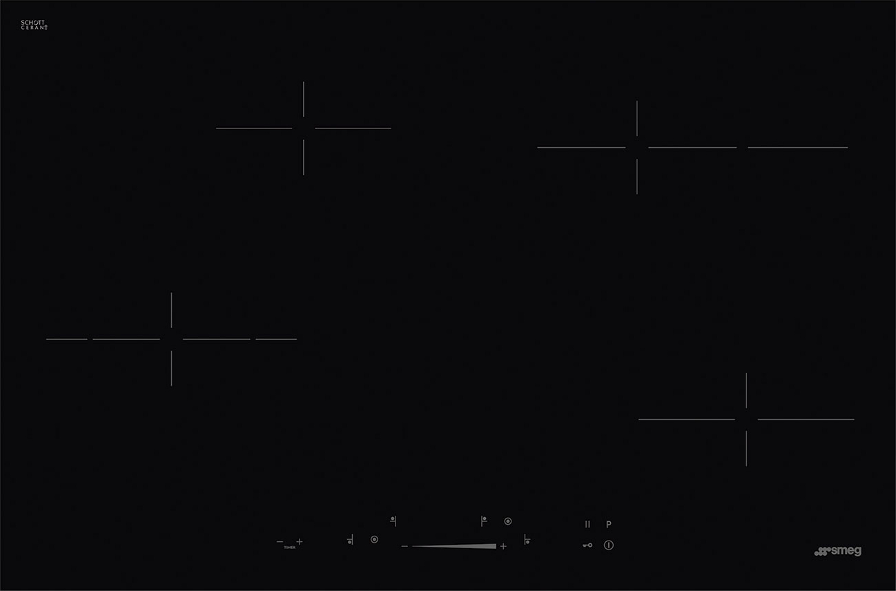 SMEG vitrokeramische kookplaat - 80cm - SE484EMTD