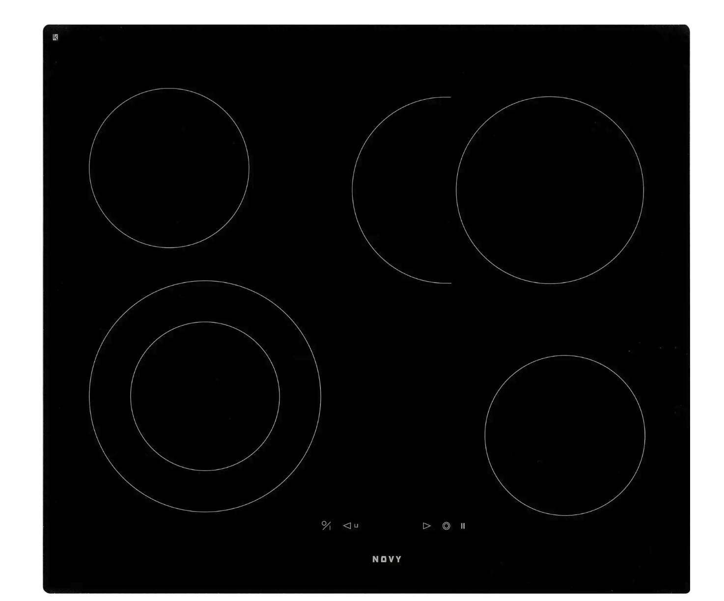 NOVY 1102 vitrokeramische kookplaat - 60cm