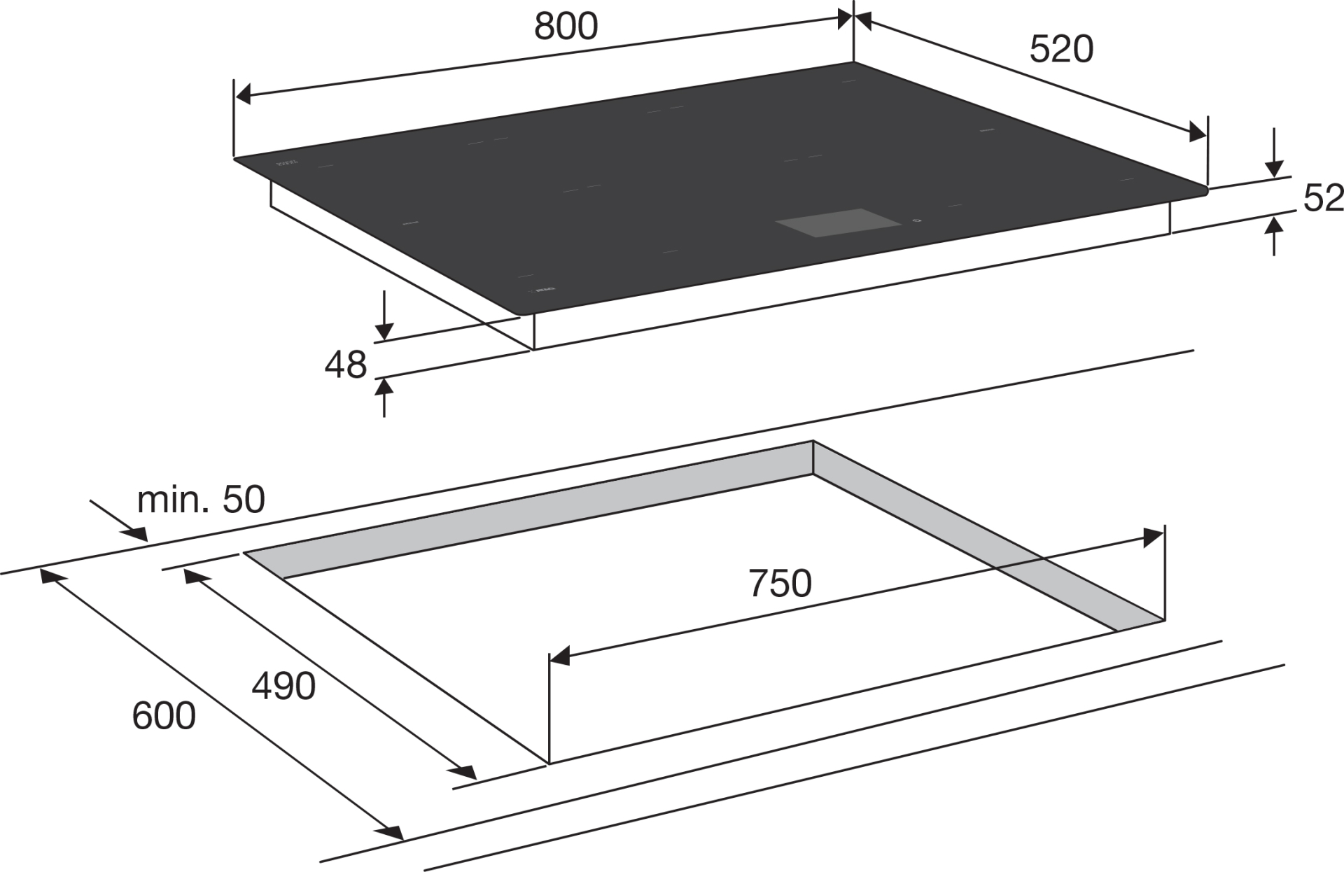 ATAG inductiekookplaat - 80cm - HI38571TF