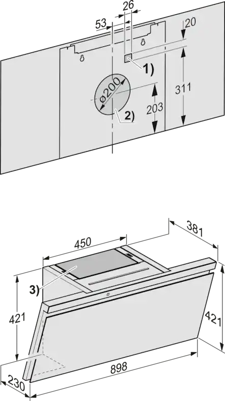 MIELE headfree dampkap - 90cm - DAH4970OBSW