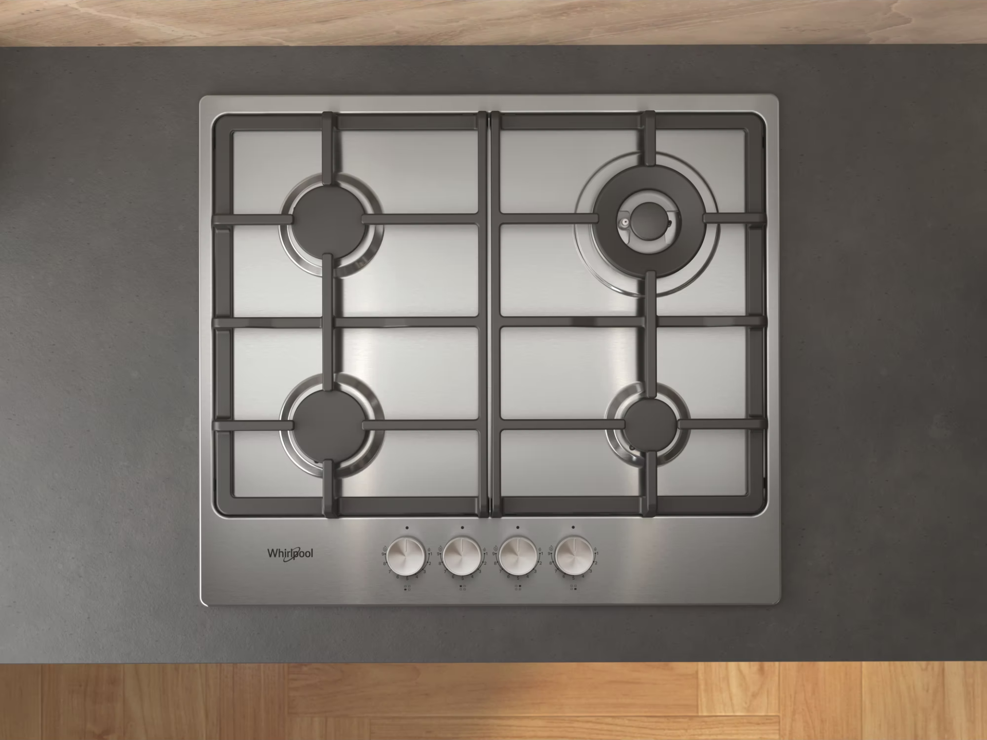 WHIRLPOOL gaskookplaat - 58cm - TKRL661IXEU