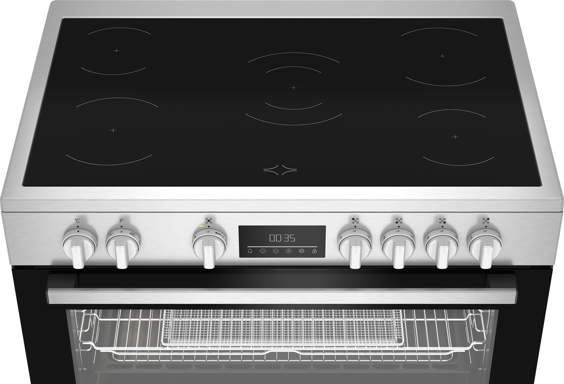 BEKO fornuis met keramische kookplaat - 90cm - BGM30203EX