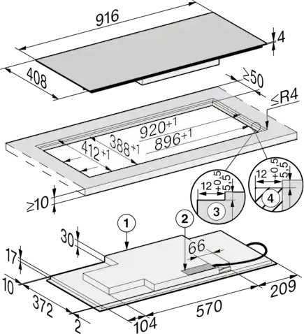 MIELE inductiekookplaat - 91cm - KM7689FL