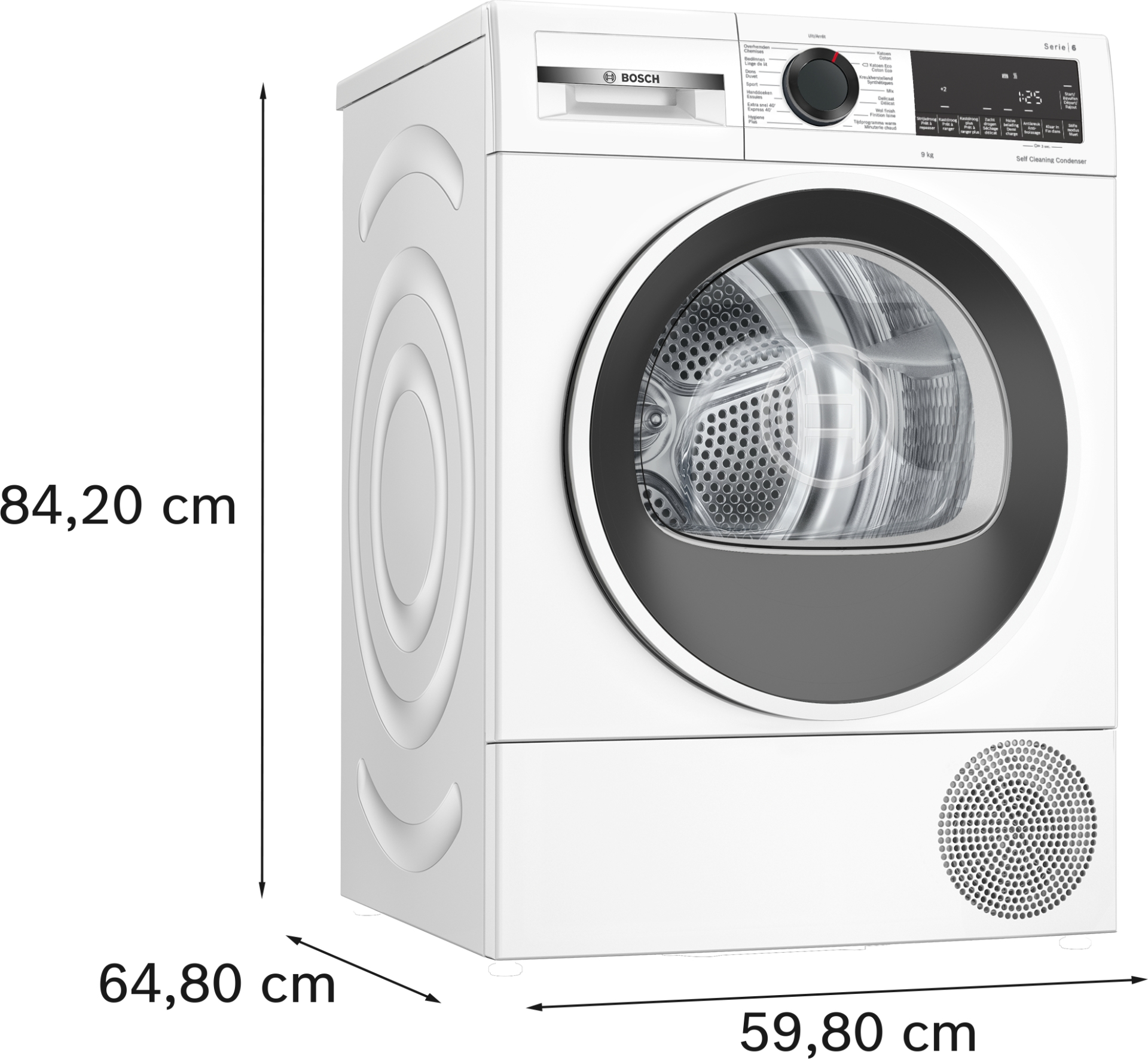 BOSCH SERIE 6 Droogkast 9 kg - WQG245D4FG
