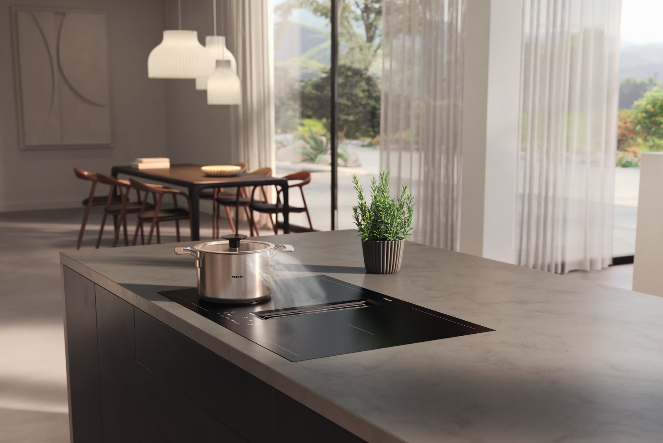 MIELE kookplaat met afzuiging - 80cm - KMDA7876FLMATTFINISHMASW