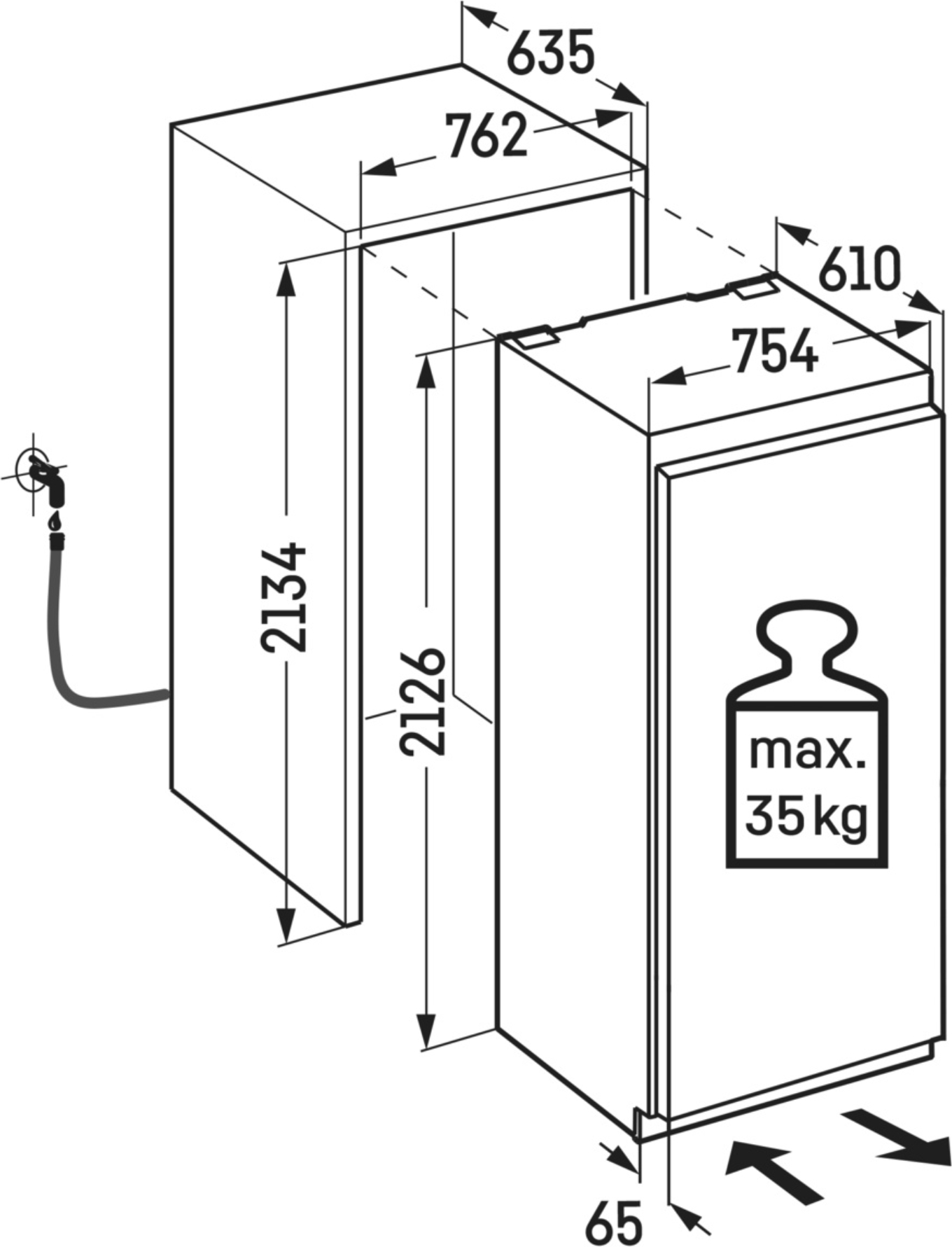 LIEBHERR MONOLITH inbouw vriezer - 213cm - EFNEI977120617