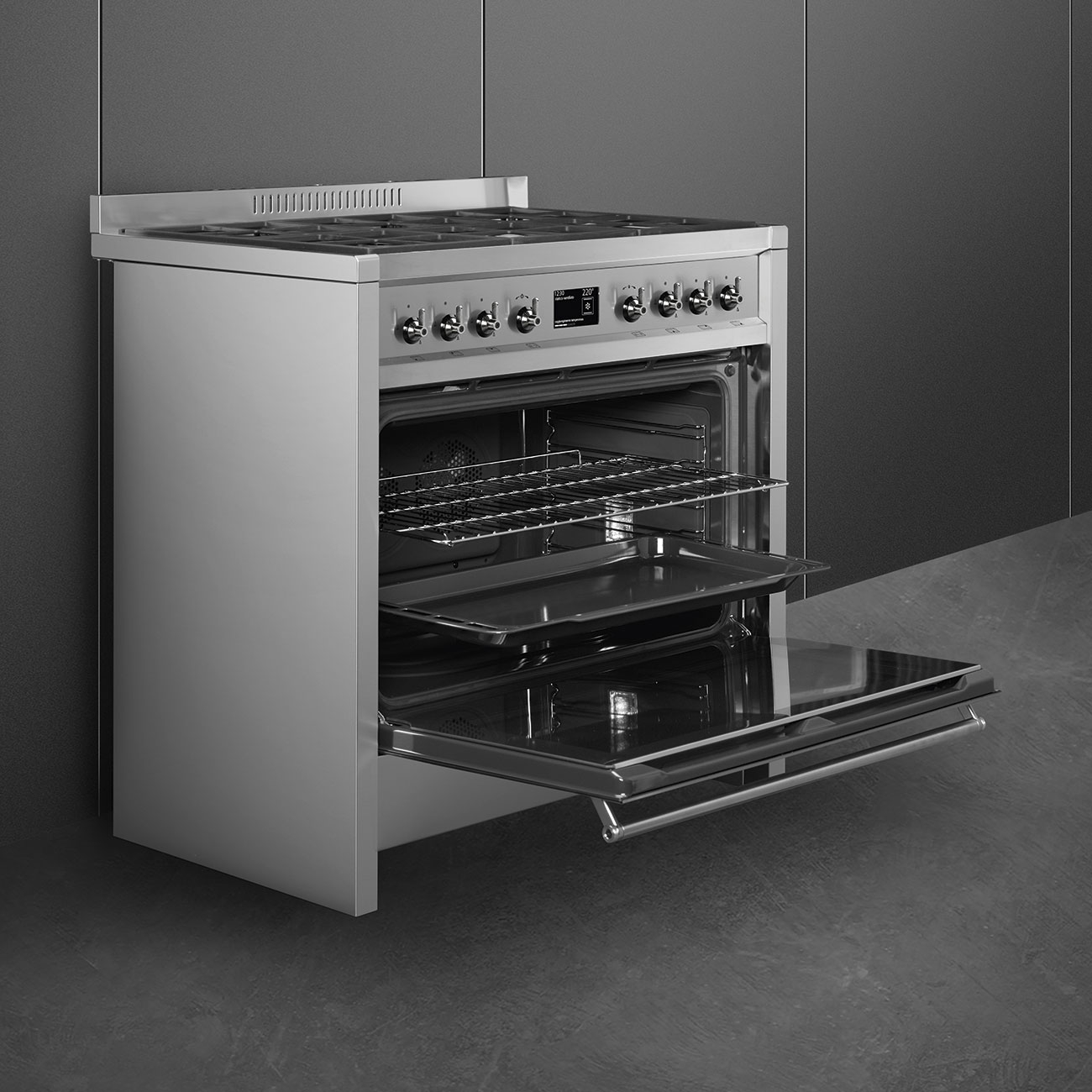 SMEG fornuis met gaskookplaat - 90cm - A1-9