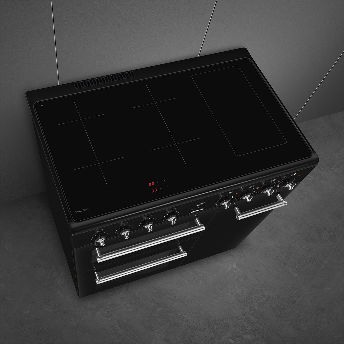SMEG fornuis met inductie kookplaat - 90cm - CX93IMBL