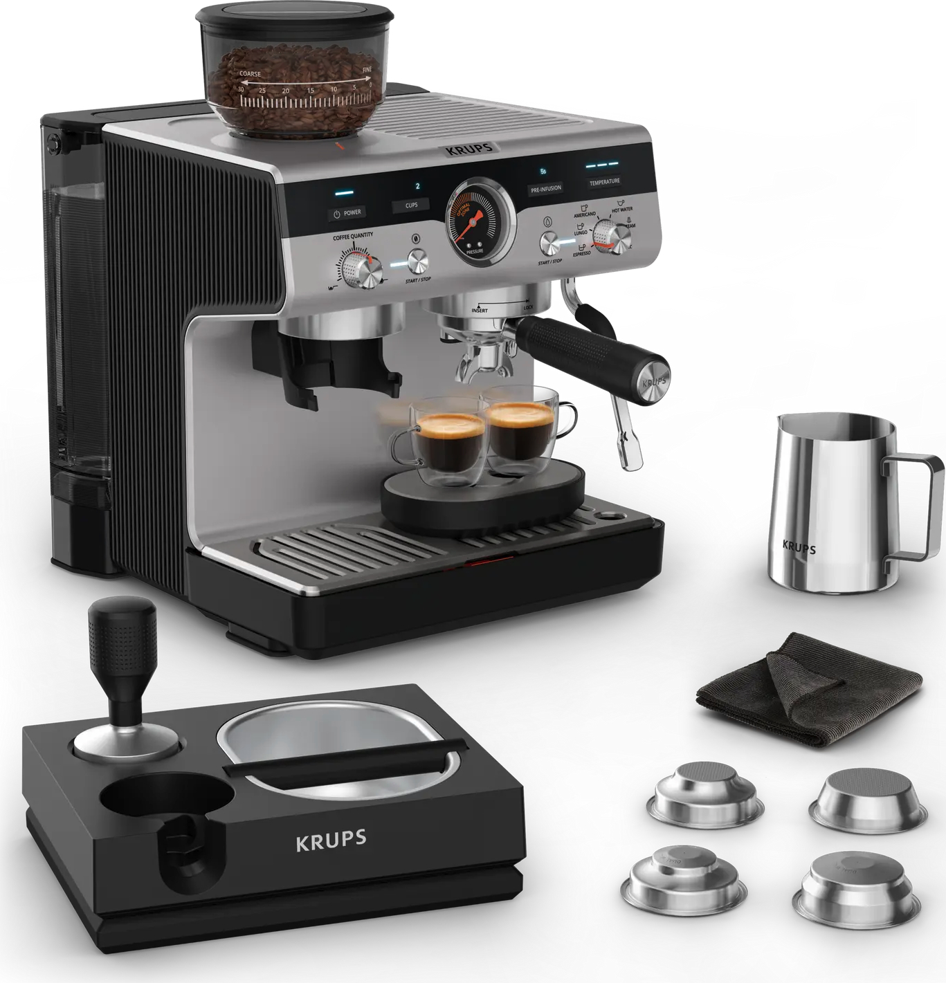 KRUPS Espressomachine inox half-automatisch - XP804T10