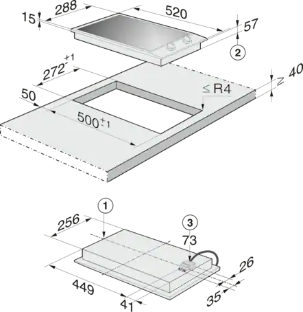 MIELE PROLINE inductiekookplaat - domino - CS1212-1