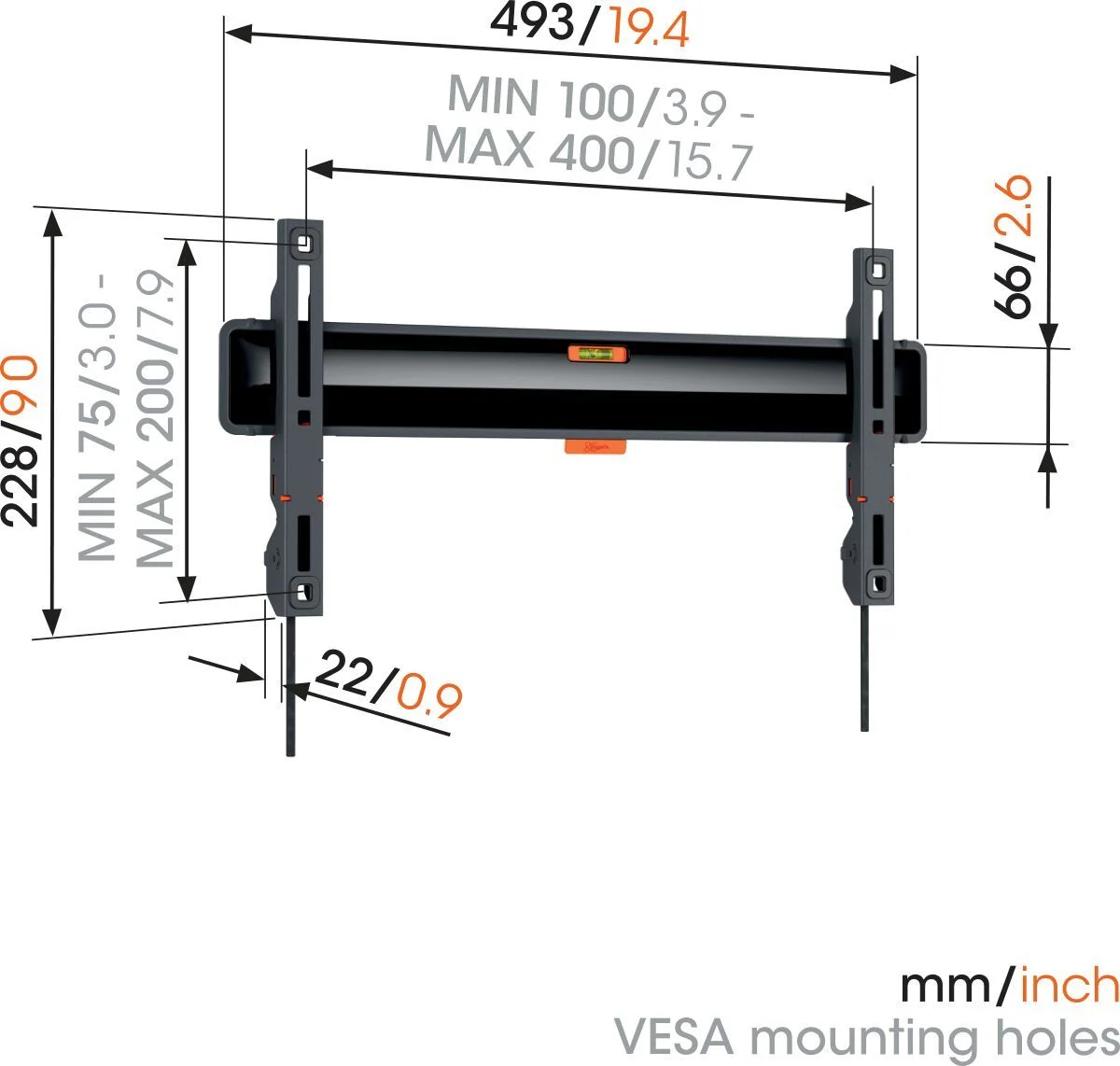 VOGELS vaste beugel - TVM3405SP