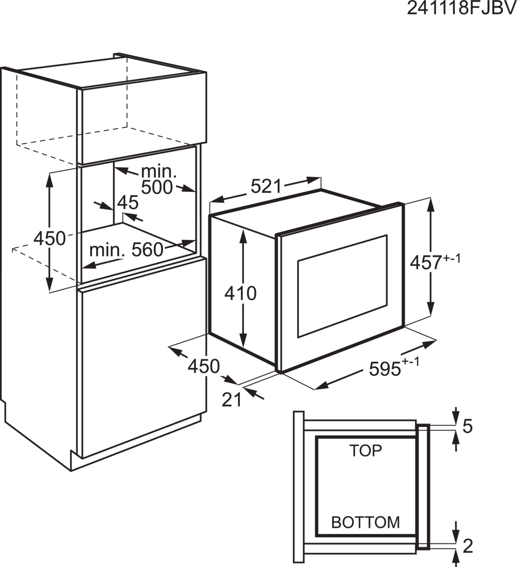 AEG 5000 microgolfoven - combi - 45cm - OS5CM34MB