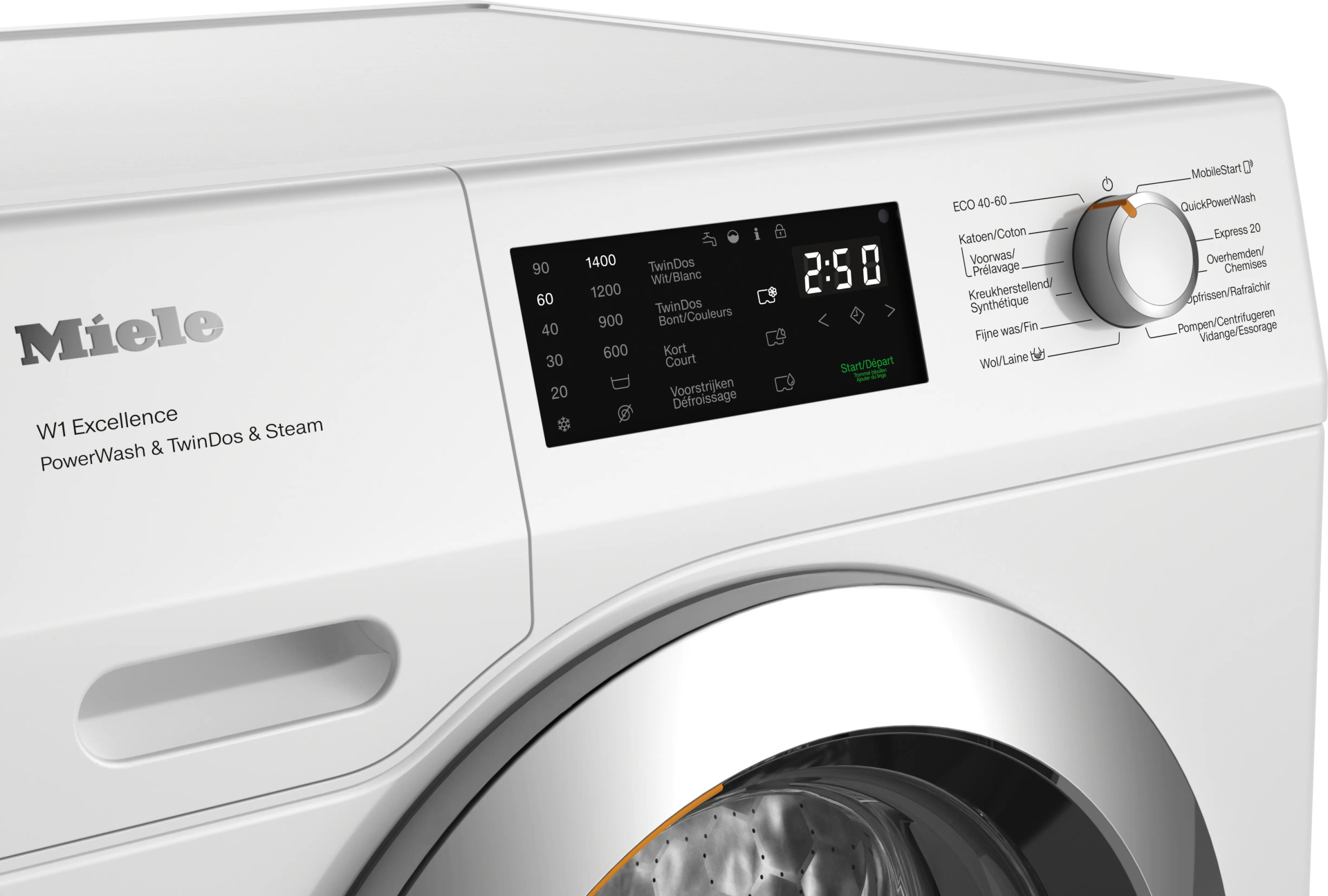 MIELE CHROME EDITION Wasmachine 9 kg - WEG895WPS